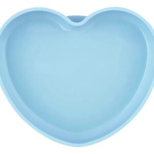 Plato Chicco de silicona corazón celeste