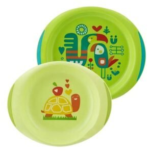 Platos Chicco playo y hondo verde