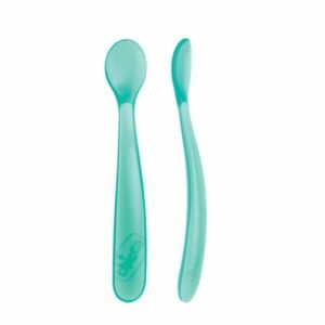 Cuchara Chicco de silicona x2 verde