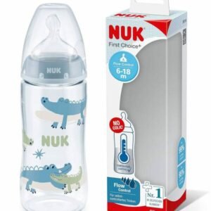Mamadera Nuk first choice control temperatura 300ml cocodrilo