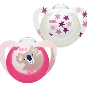 Chupete Nuk star dia y noche 6-18 x2 nena