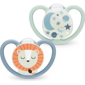 Chupete Nuk space luminoso 6-18m x2 león