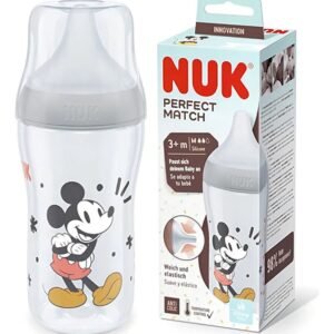 Mamadera Nuk perfect match 260ml mickey mouse gris