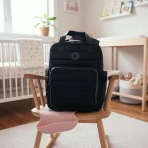 Mochila maternal Las Floritas Clementina negra