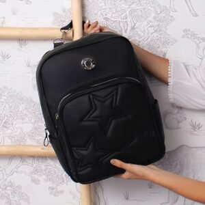 Mochila maternal Las Floritas Justina negra
