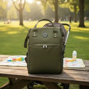 Mochila maternal Las Floritas Inti verde