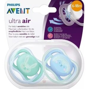 Chupete Avent ultra air 6-18 x2 conejo