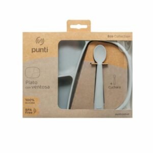 Plato Punti de silicona rectangular con cuchada gris