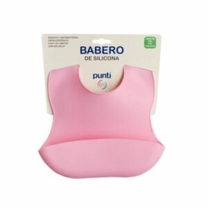Babero de silicona rosa chicle