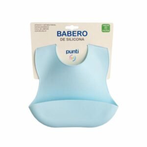 Babero de silicona celeste pastel