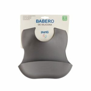 Babero de silicona gris oscuro