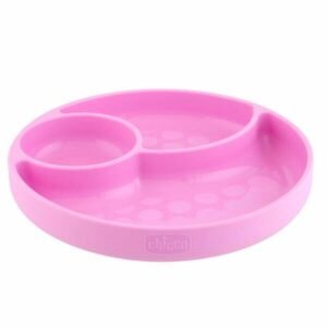 Plato Chicco de silicona rosa