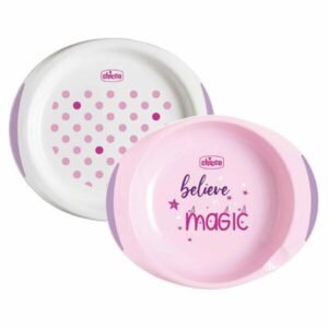 Platos Chicco playo y hondo rosa