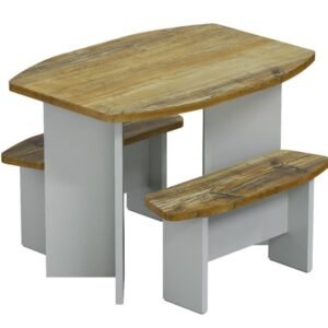 Madera Juego de Mesa + Bancos Kito Nórdico