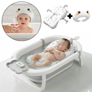 Beñera Plegable Con Set de Baño Gris
