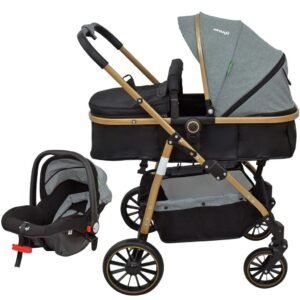 Coche Travel System 3 en 1 Welly negro-gris
