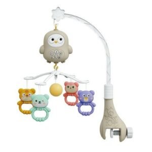 Movil Cunero Musical con Control Remoto Lechuza Beige