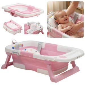 Bañera Mega Baby Ultra Plegable con Reductor Rosa