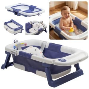 Bañera Mega Baby Ultra Plegable con Reductor Azul