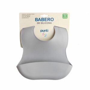 Babero de silicona gris claro