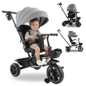 Triciclo Completo Reclinado y Giro 360° Gris SKT